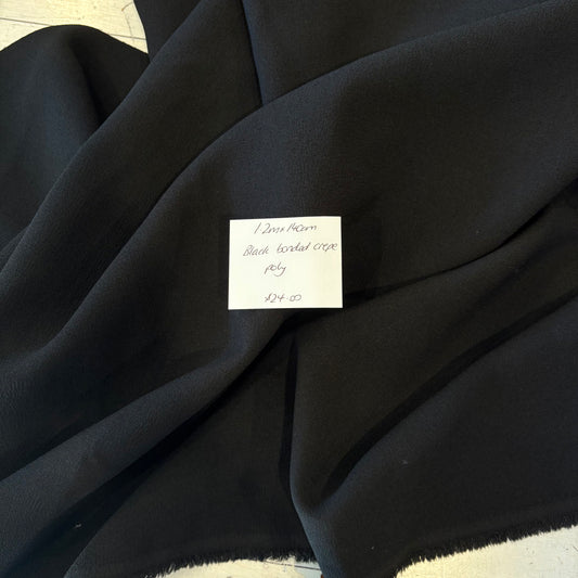 1.2m Black Bonded Crepe