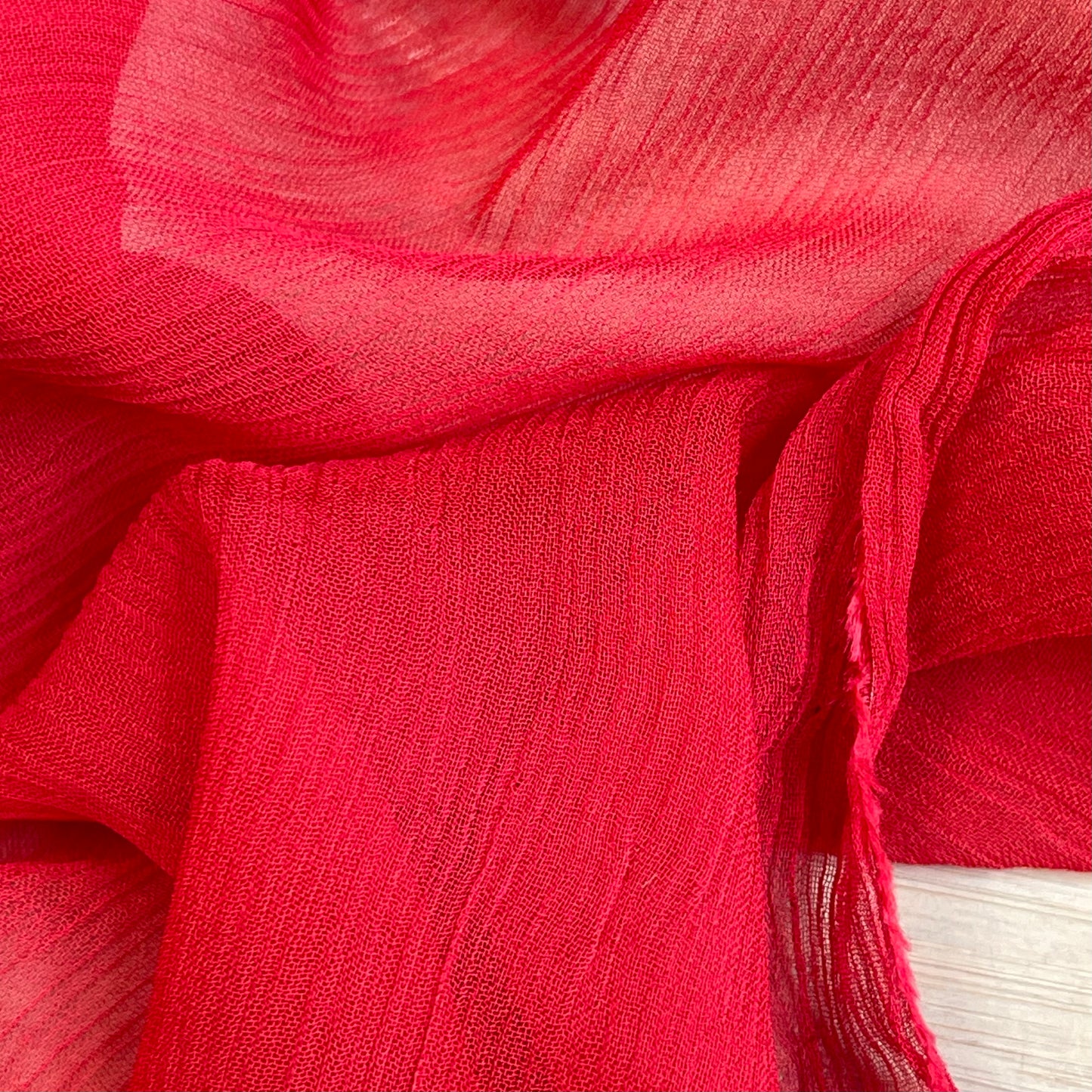 Red Velvet Crinkle Viscose Georgette