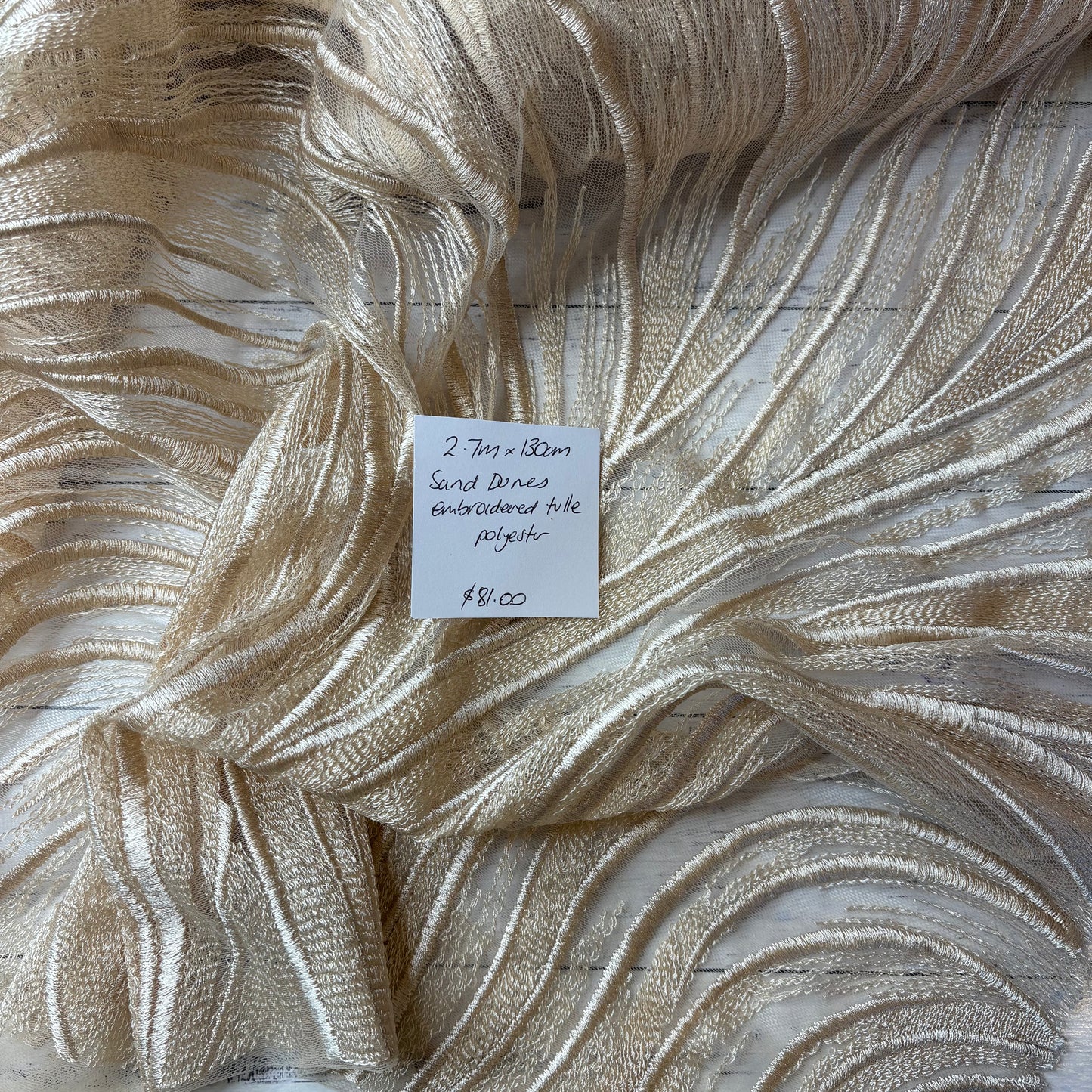 2.7m Sand Dunes Embroidered Tulle