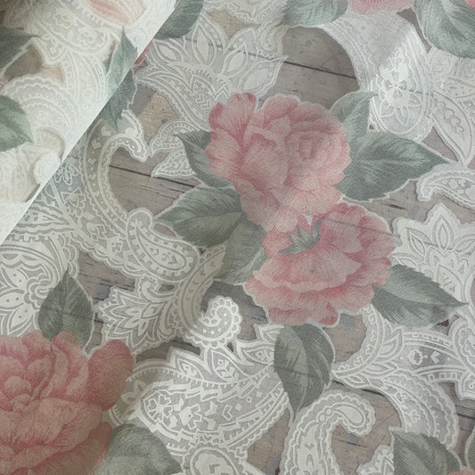 Paisley rose jacquard Organza