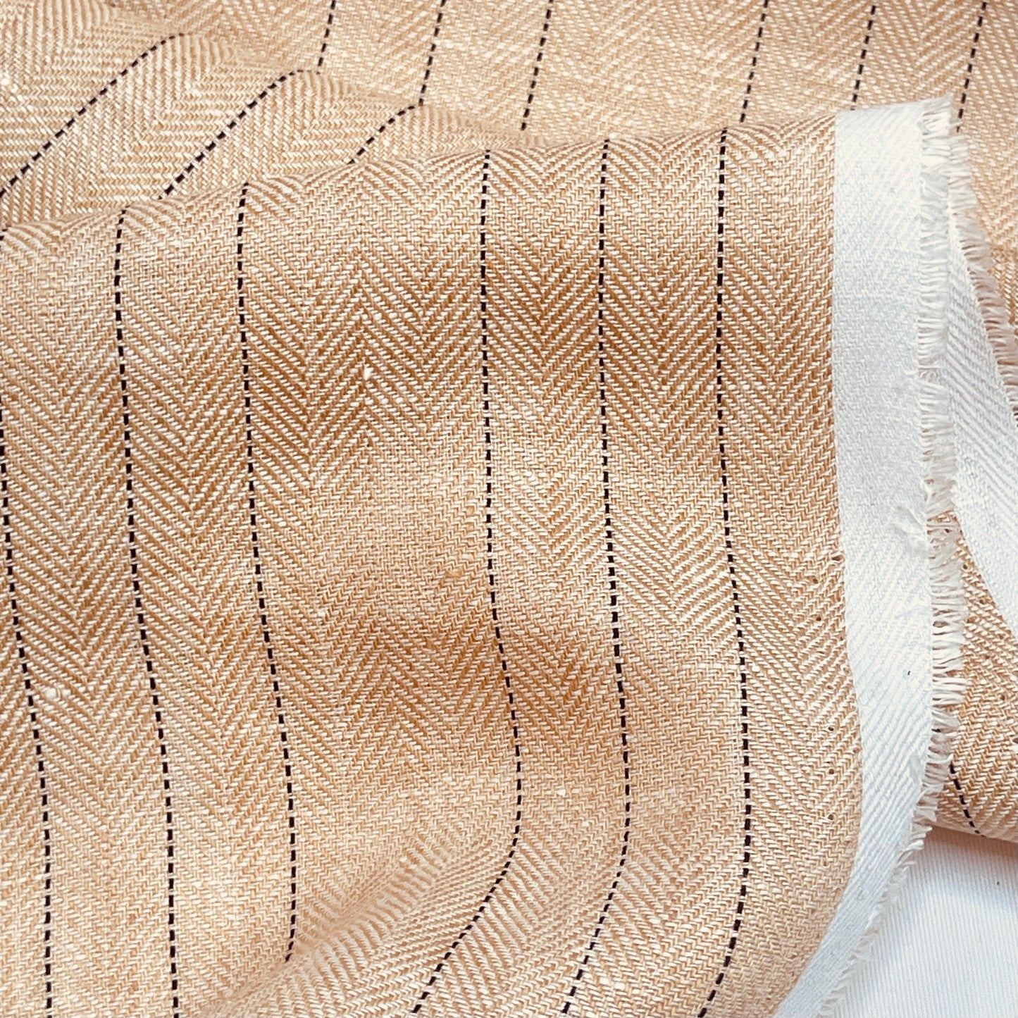 Provincial Stripe Herringbone Linen