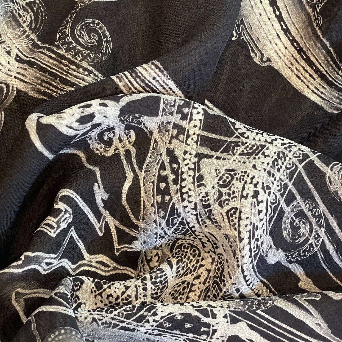 Cosmic paisley viscose double georgette