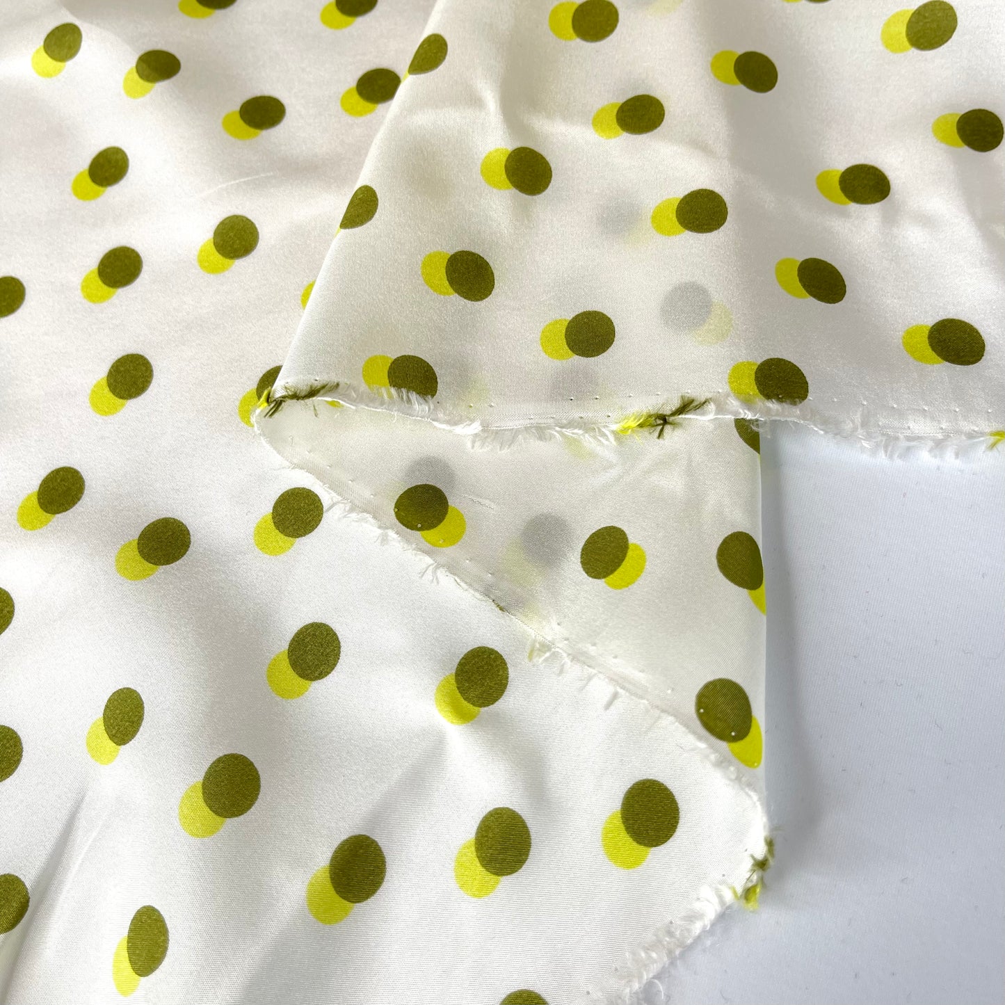 Lime Spots Silk Crepe de Chine