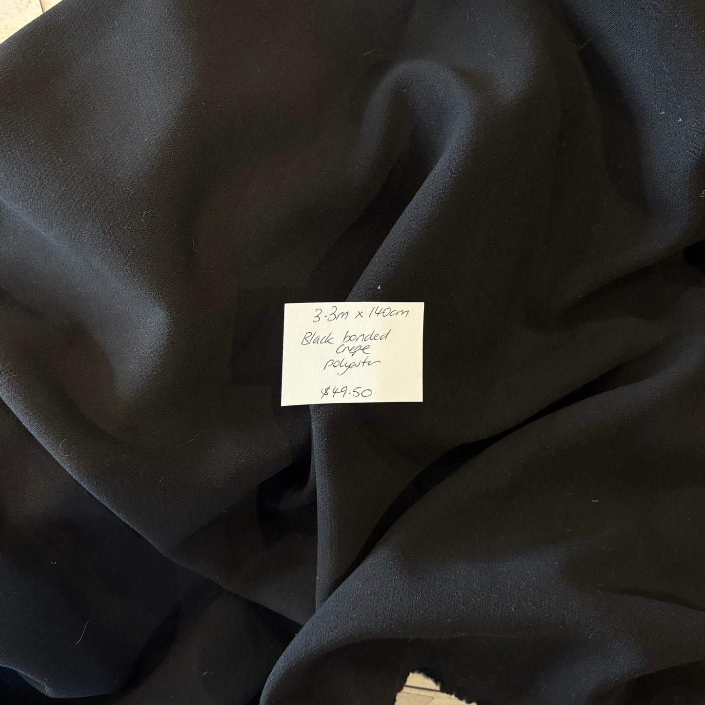 3.3m Black Bonded Crepe