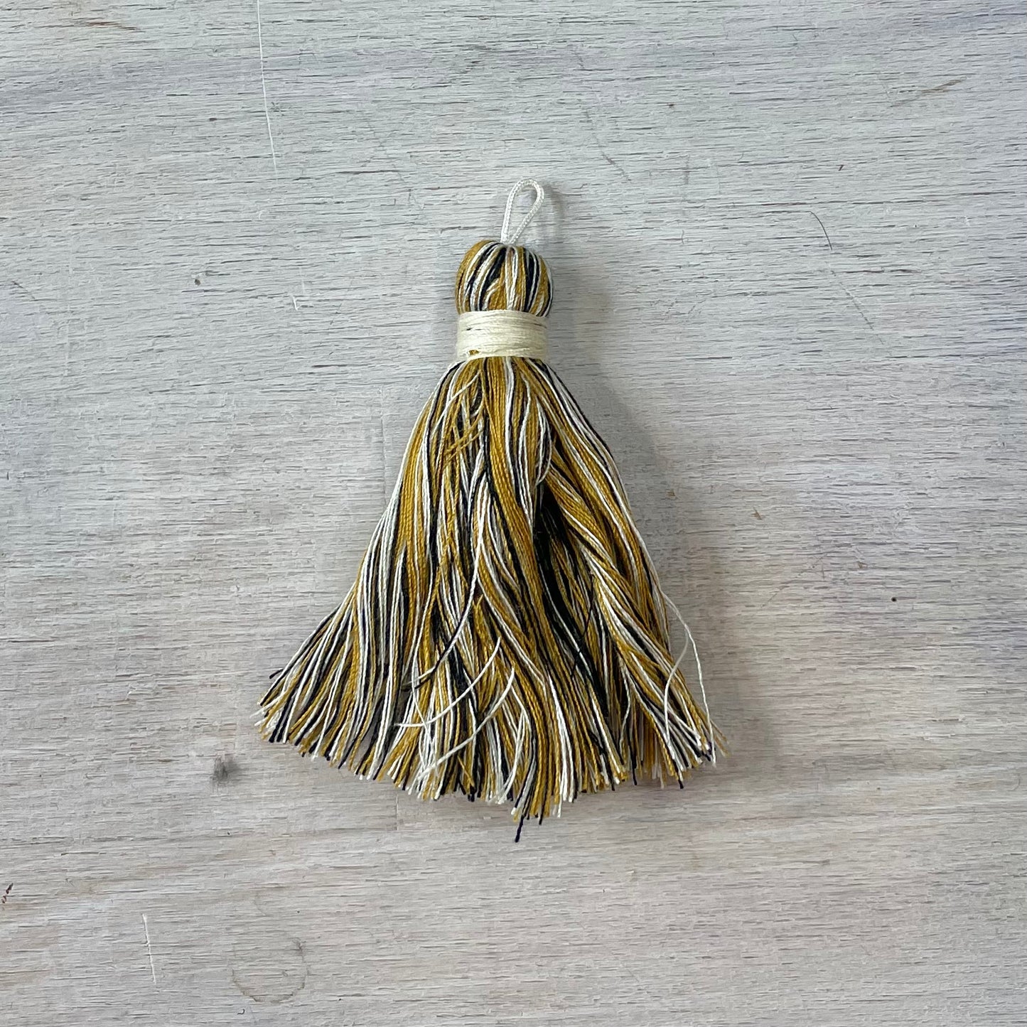 Mustard multi 60mm cotton tassel