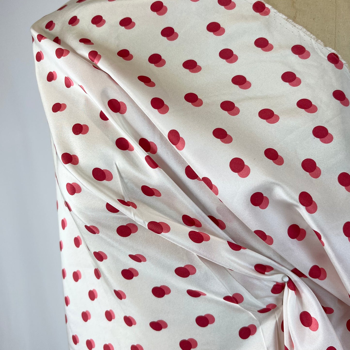 Raspberry Spots Silk Crepe de Chine