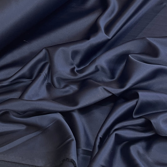 Deep navy stretch satin