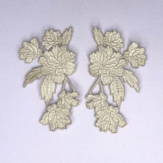 Fleur Embroidered Motif Pair Small