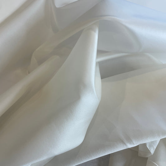 Ivory Silk satin organdy