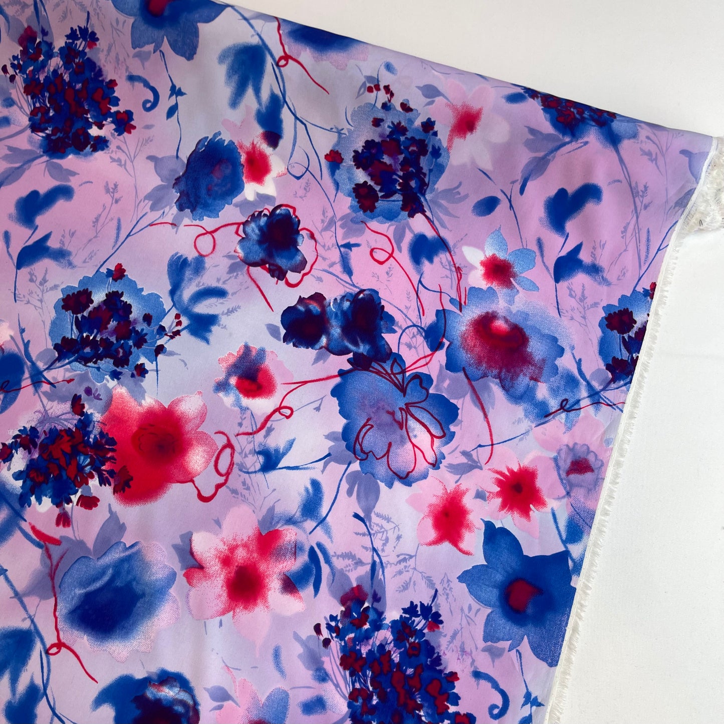 1mtr Violet Fields Crepe de Chine