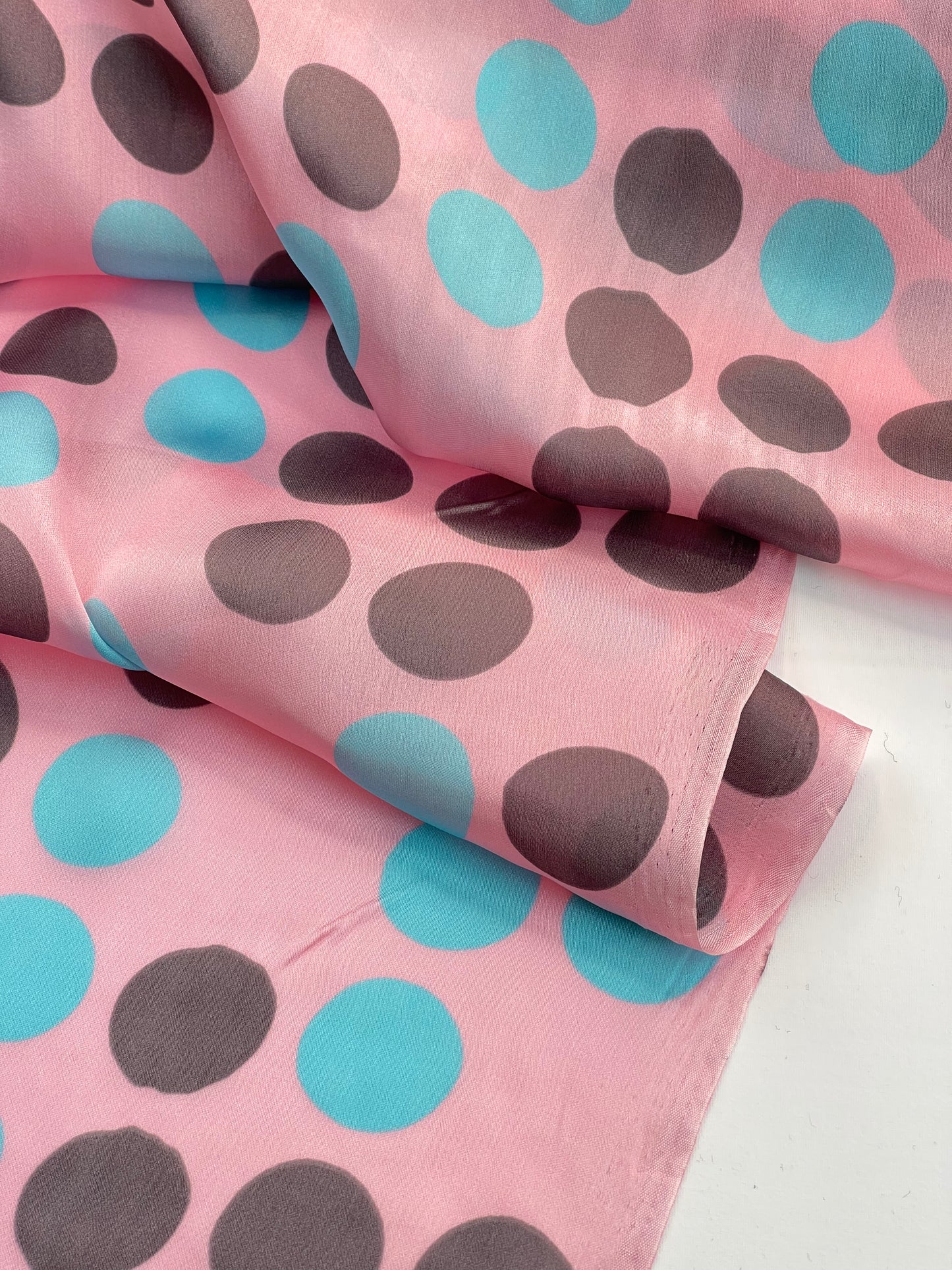 Pink Party Spots Fine Silk Satin