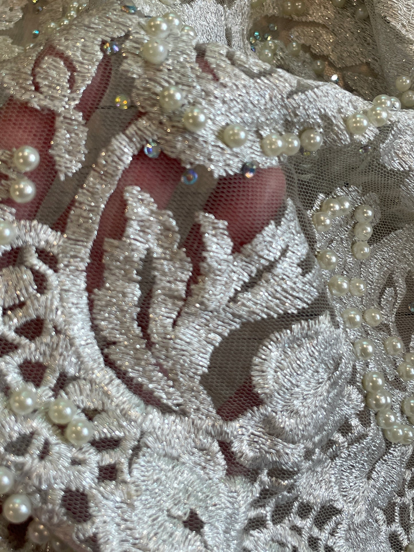 House of Medici embroidered beaded tulle