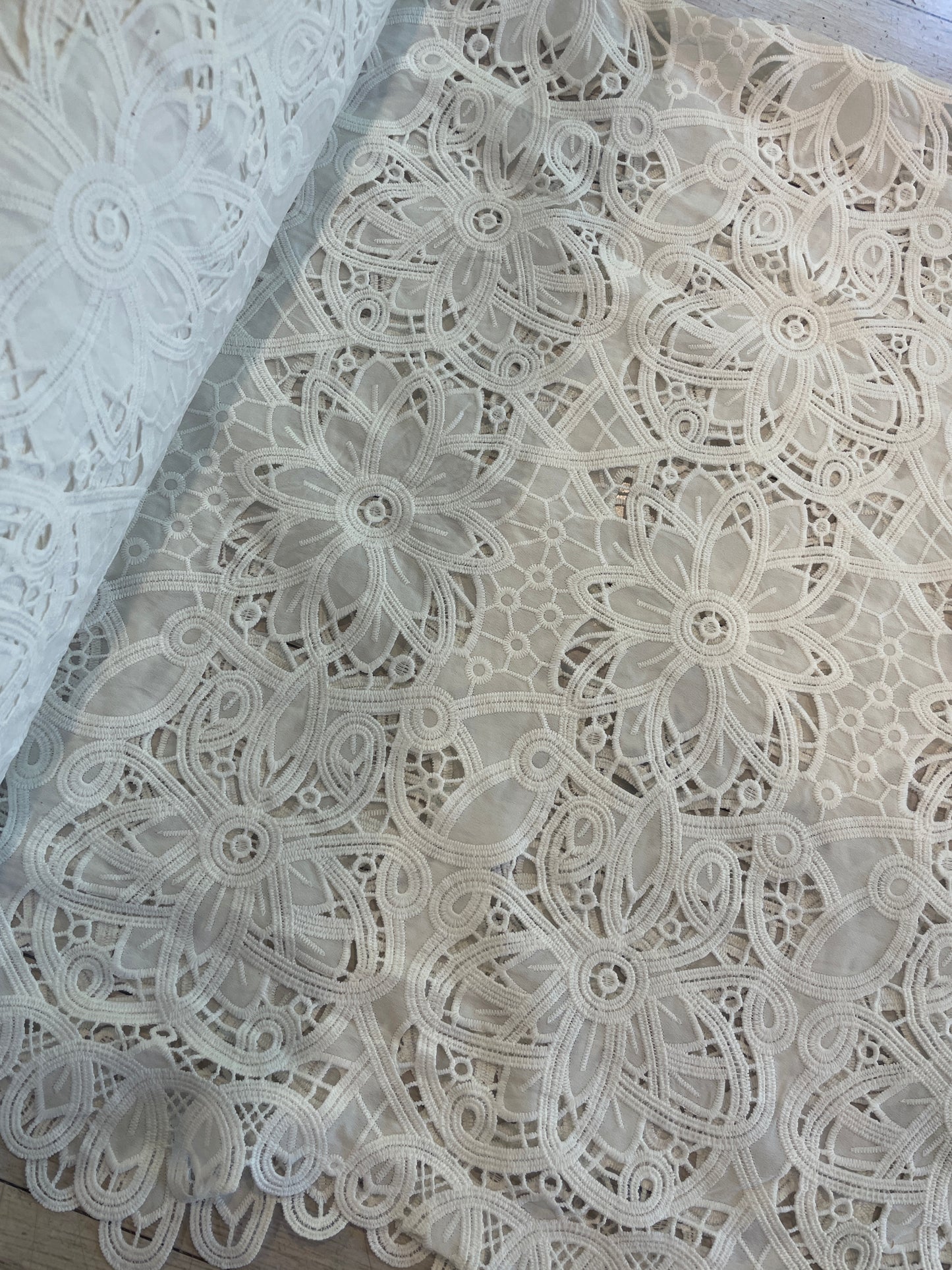 Nusa bloom embroidered cut out crepe de chine