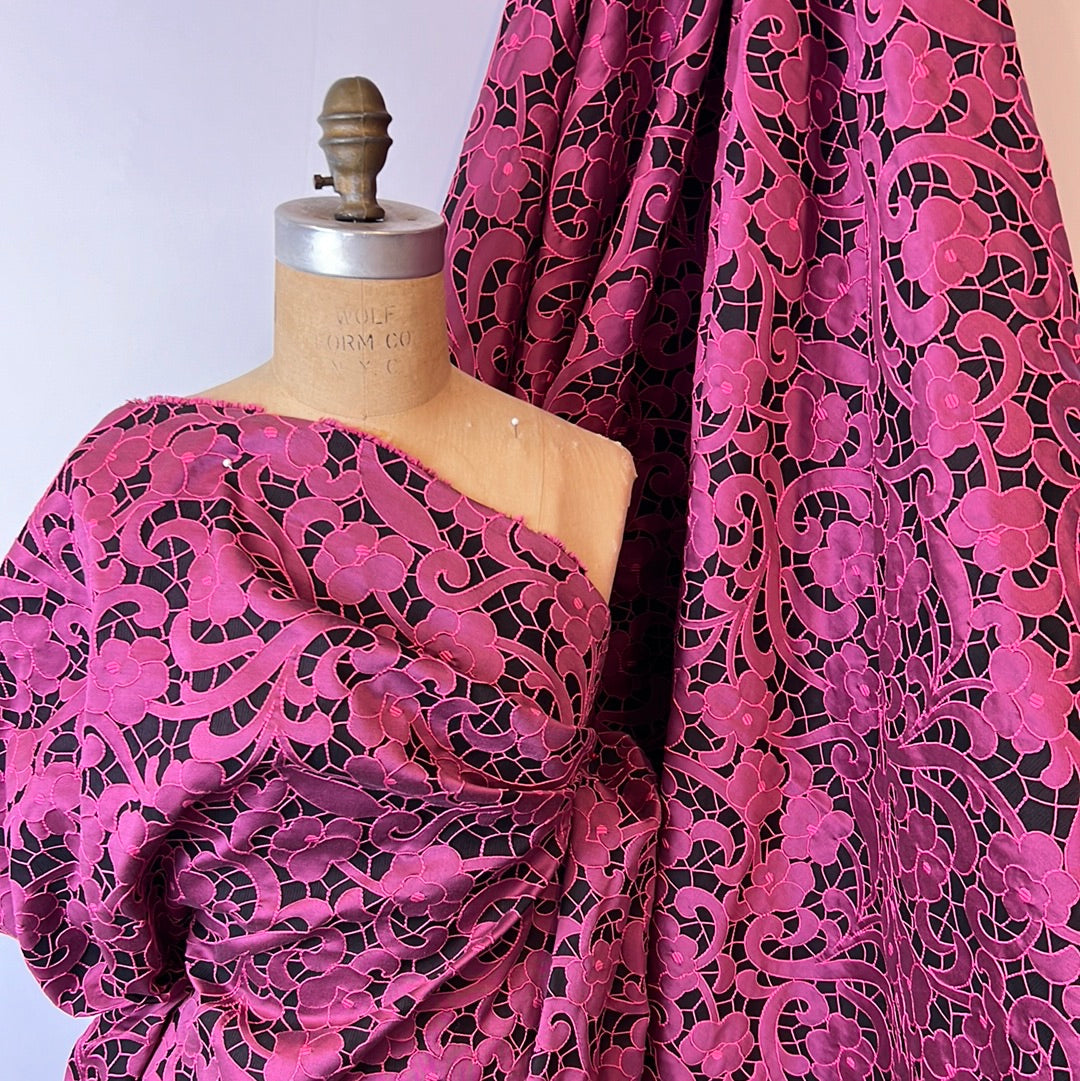 DOLCE AND GABBANA Fuchsia trellis Brocade