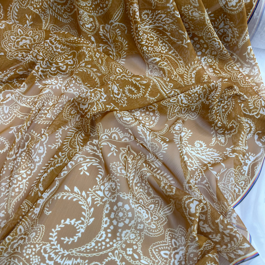 Yellow Ocre Paisley Georgette