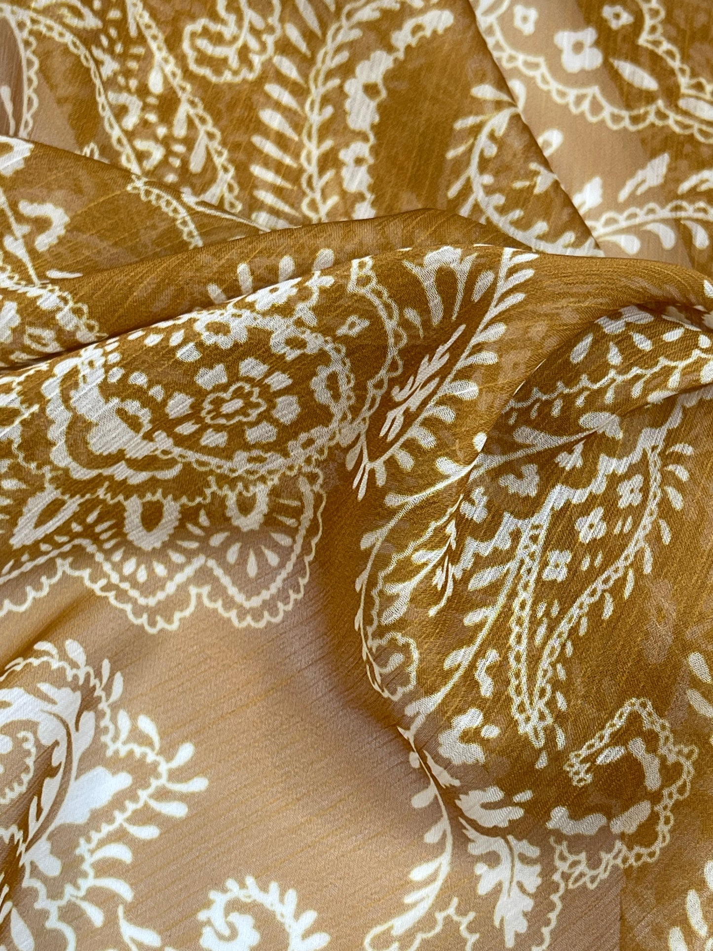 Yellow Ocre Paisley Georgette