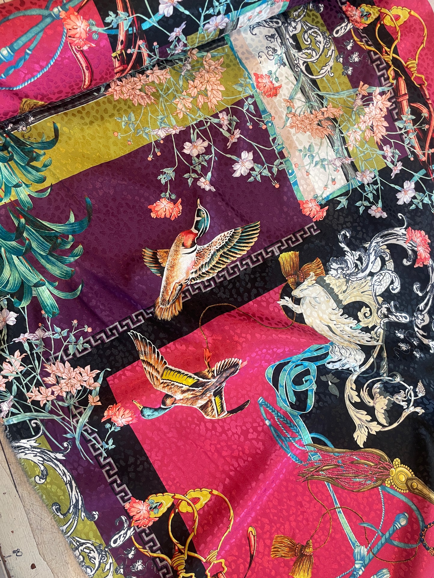 Flight of fantasy jacquard  satin