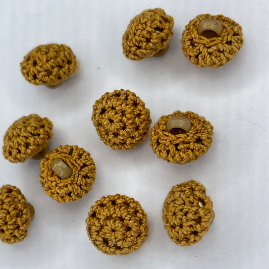 15mm Brown Sugar Cotton Crochet Cover Button