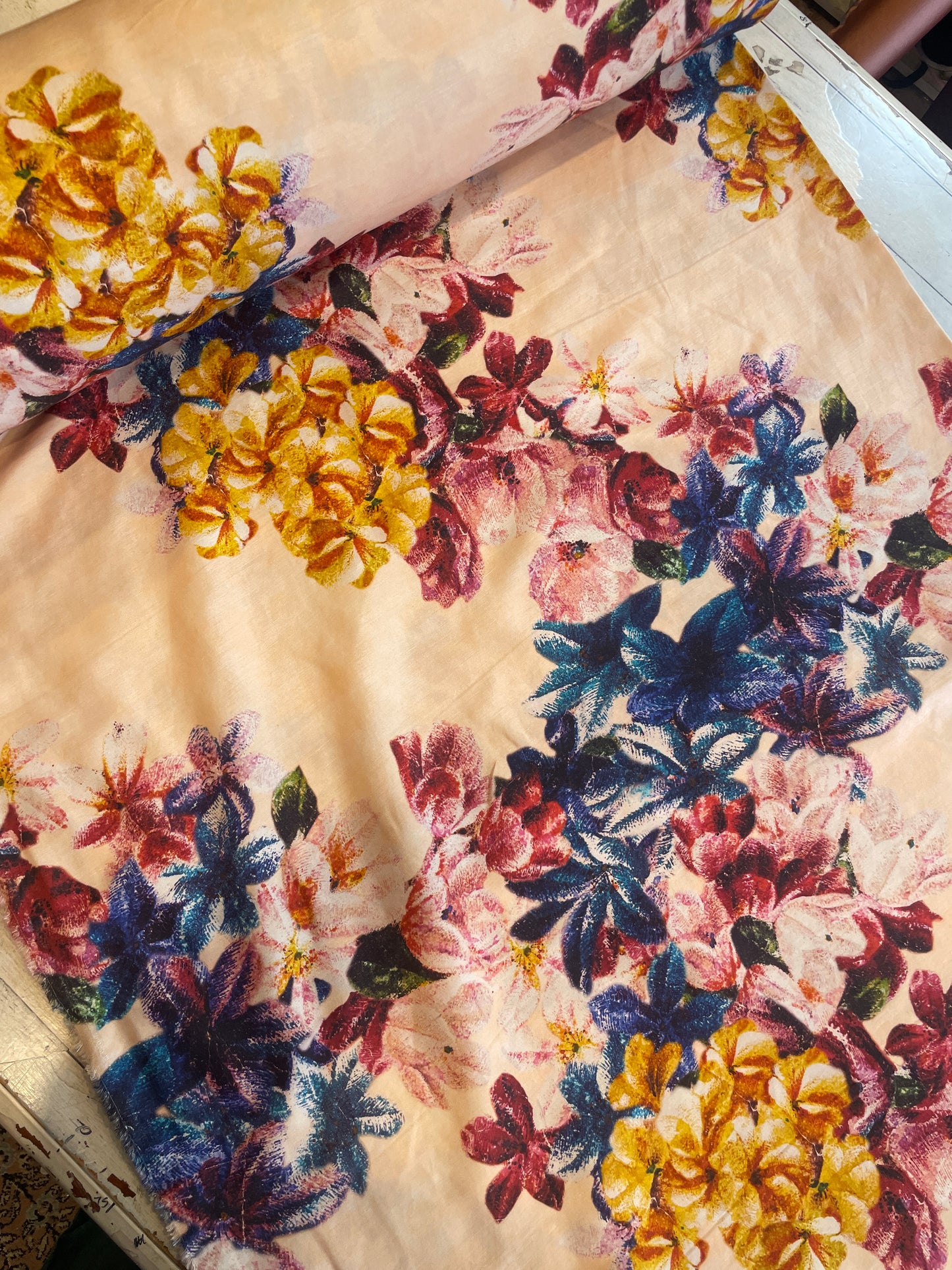 Wild bloom bouquet linen viscose