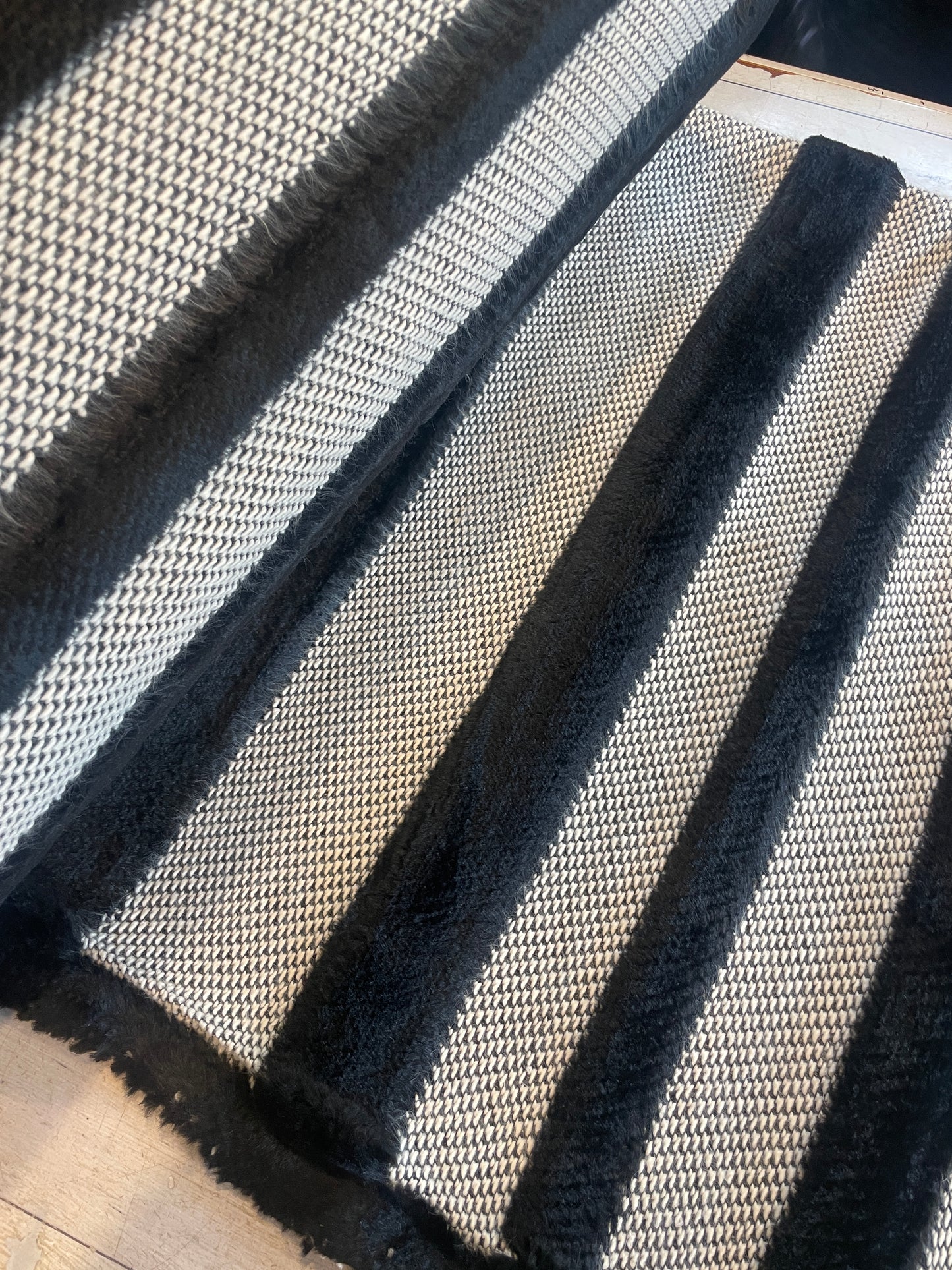 Arlo fur striped cotton knit