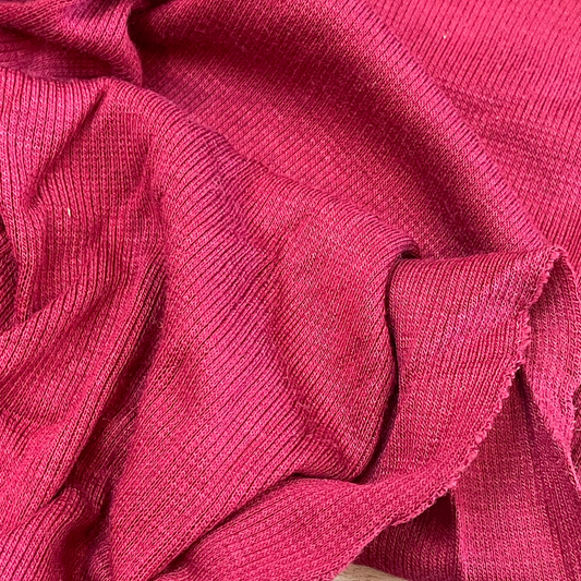 Raspberry Super Soft Fine Rib Viscose Jersey