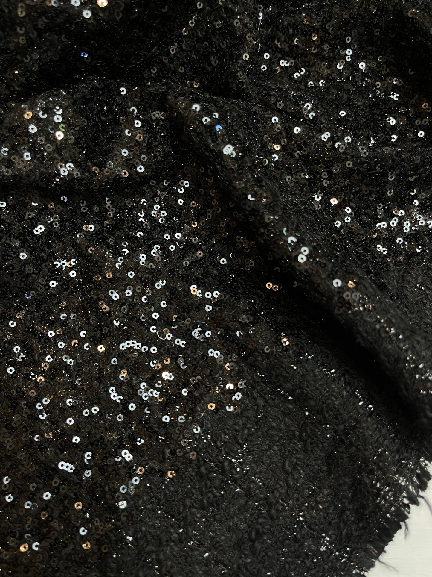 90cm black sequin tweed