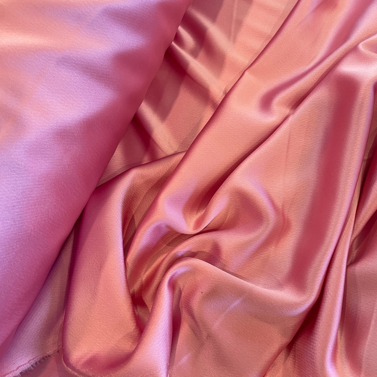 Rose pink stretch luxe drape satin
