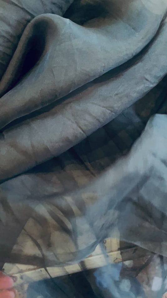 Black lightweight silk organza