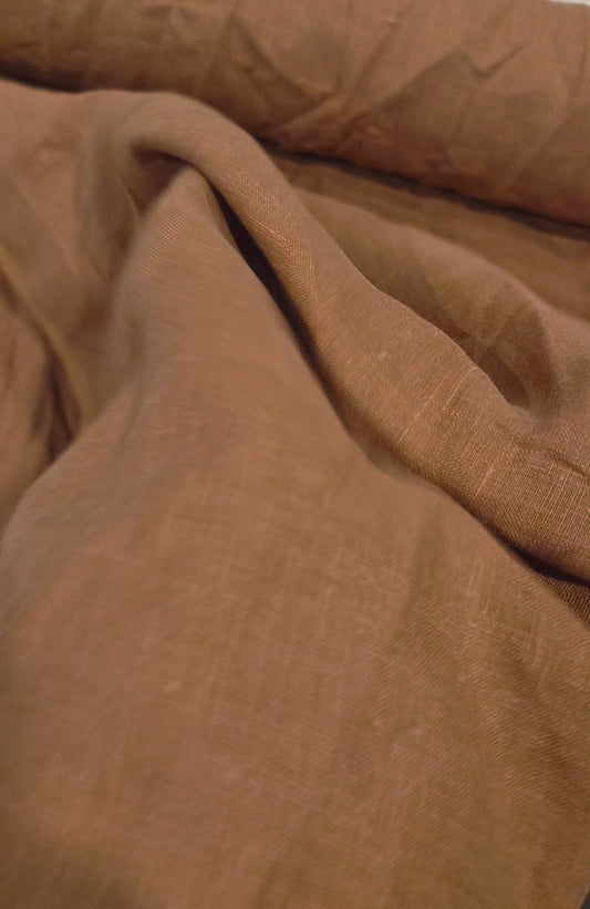 Terracotta rust linen