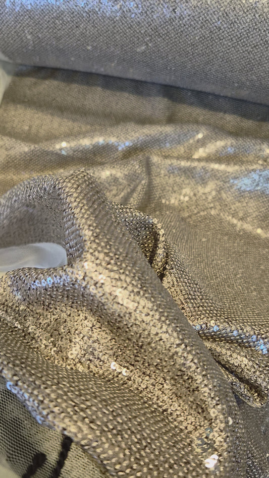 Earth shimmer golden sequin mesh