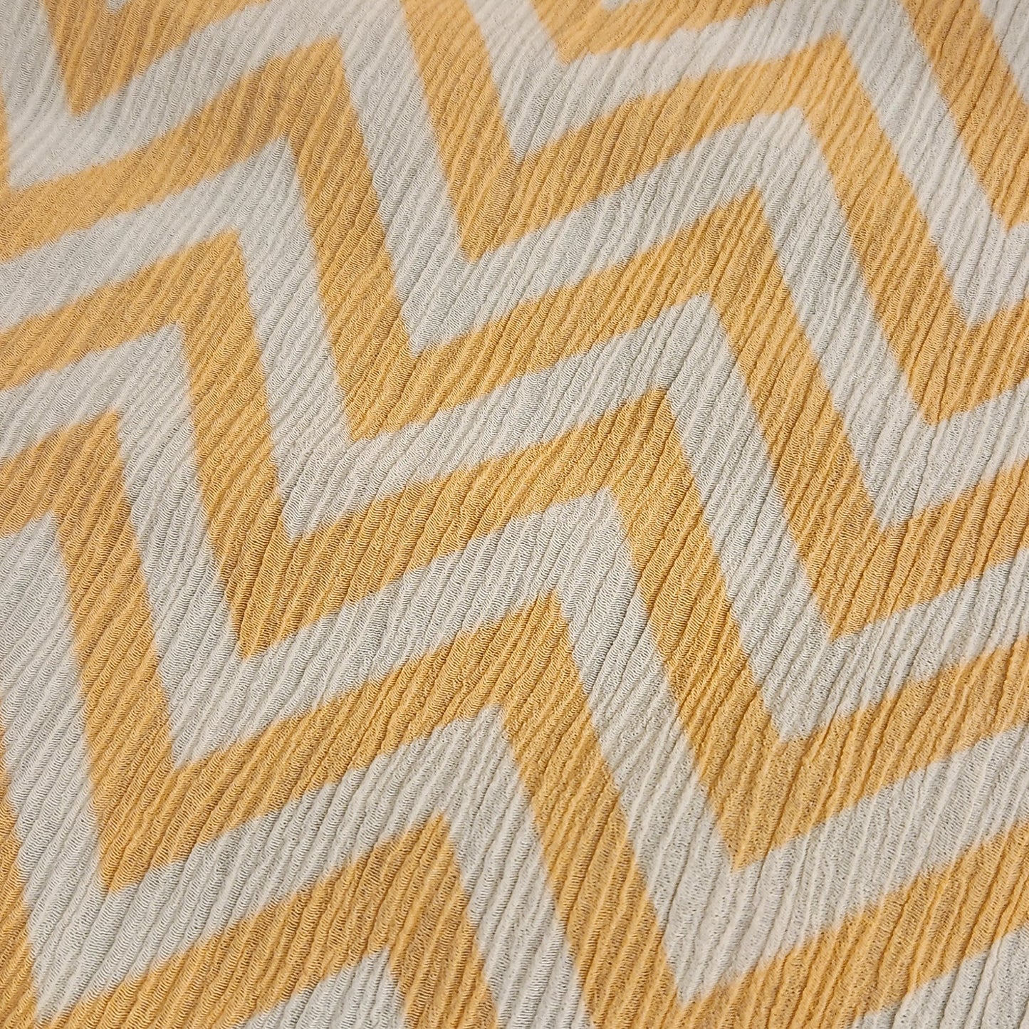 Apricot chevron crinkle cotton