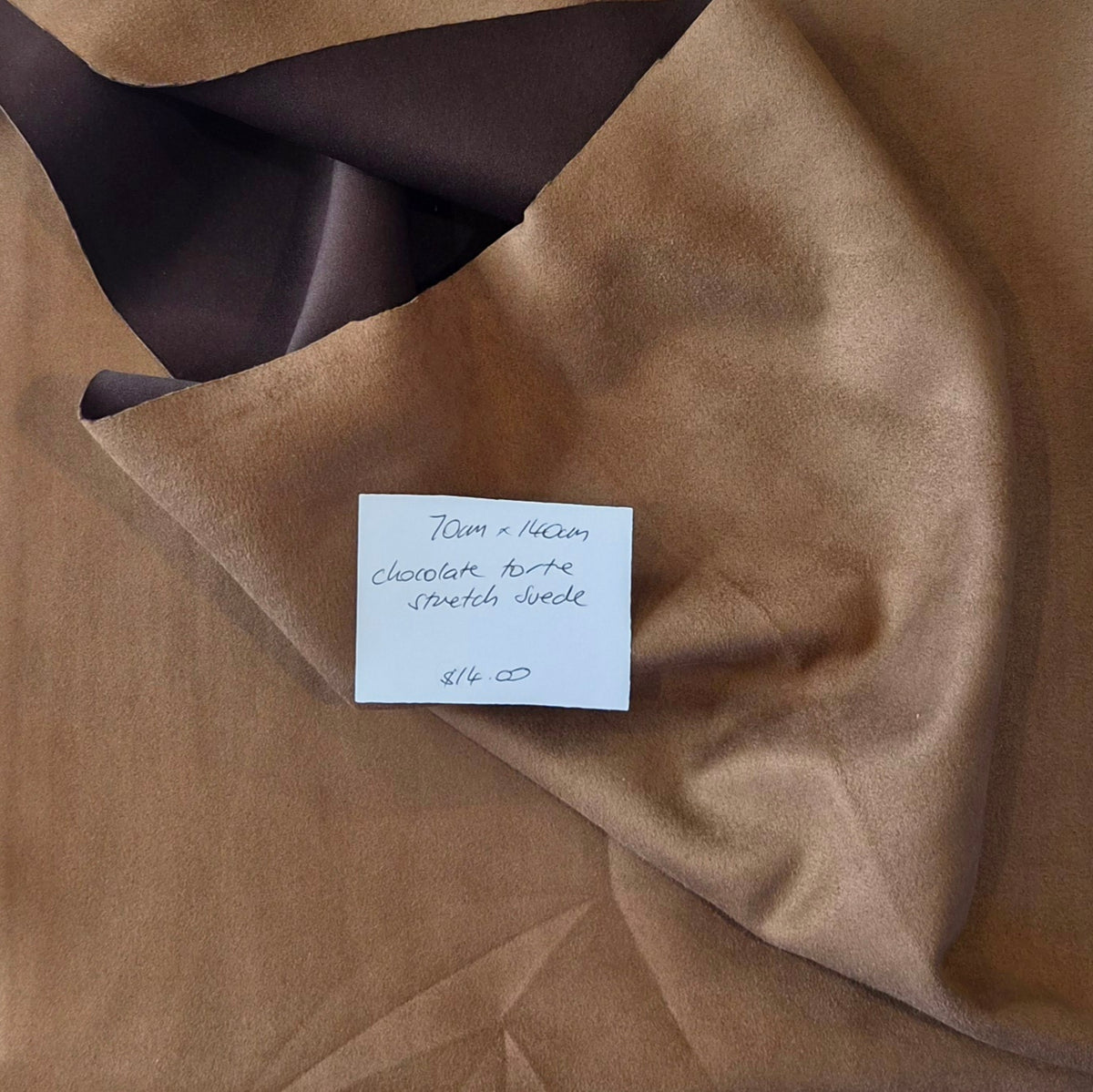 70cm Chocolate torte stretch suede