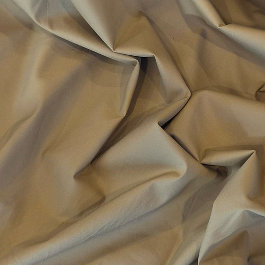 Pale olive stretch poplin