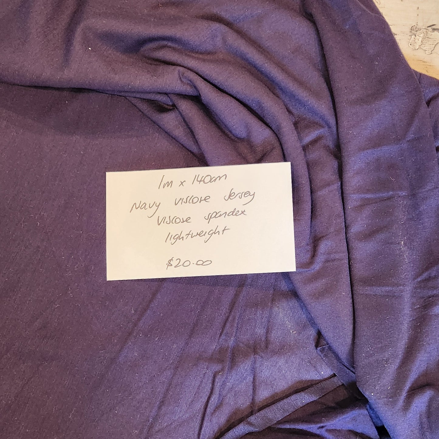 1m Navy viscose jersey