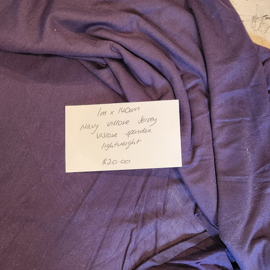 1m Navy viscose jersey