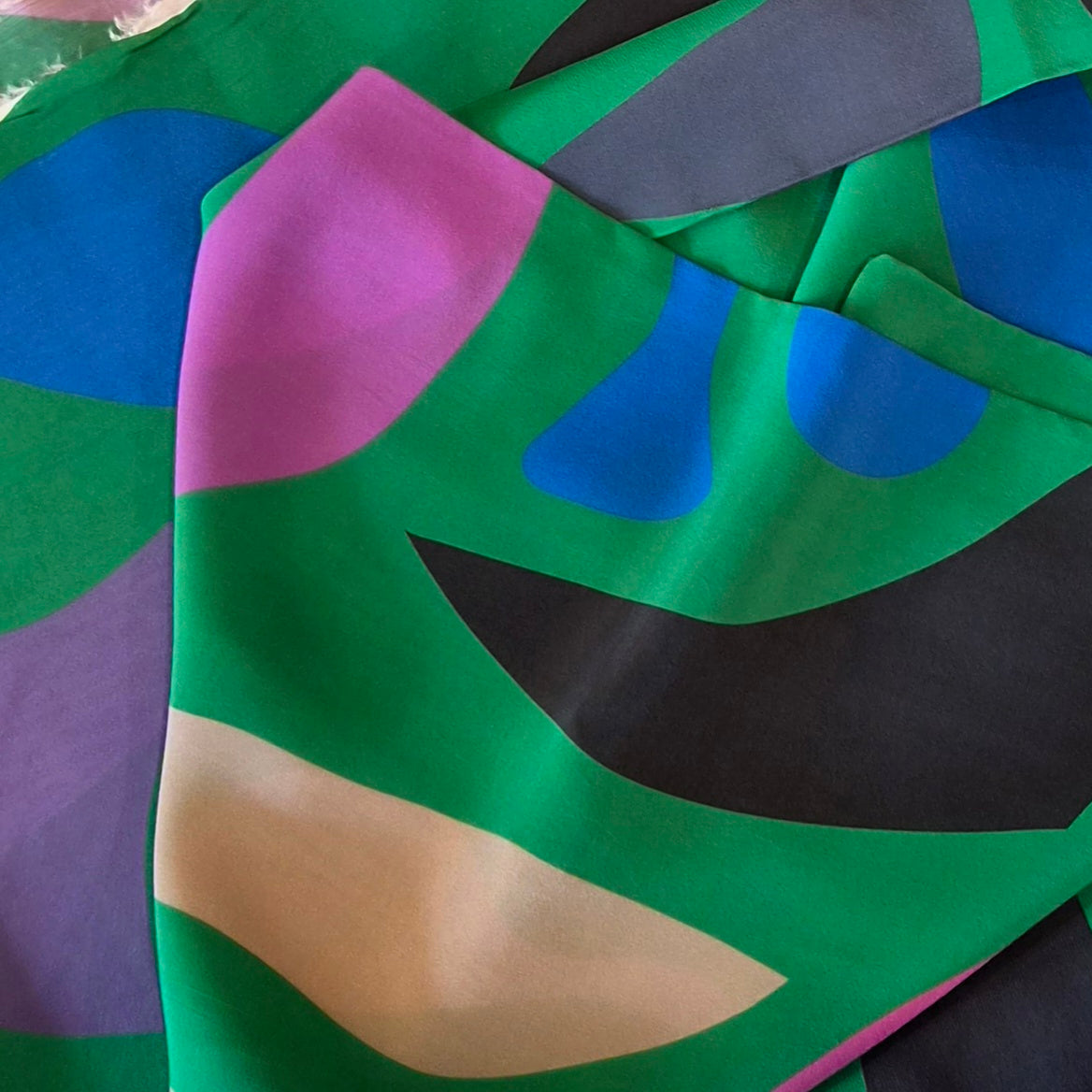 1.4m Matisse collage silk crepe de chine