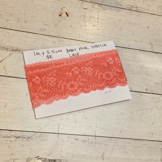 1m Baby pink lace