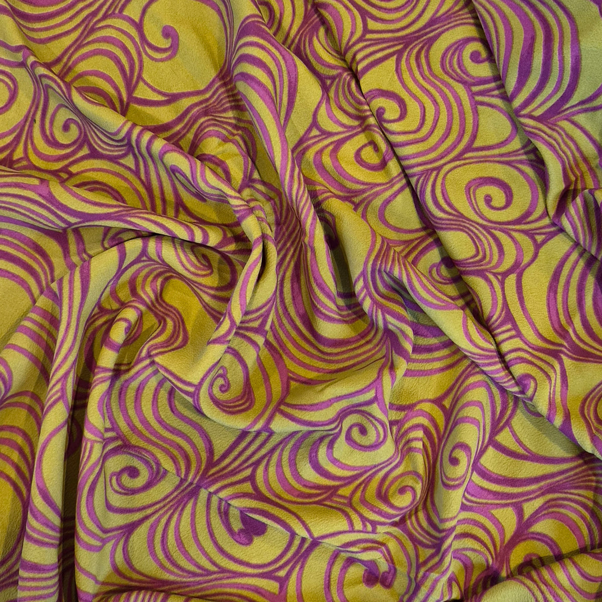 Raspberry swirls crepe de chine