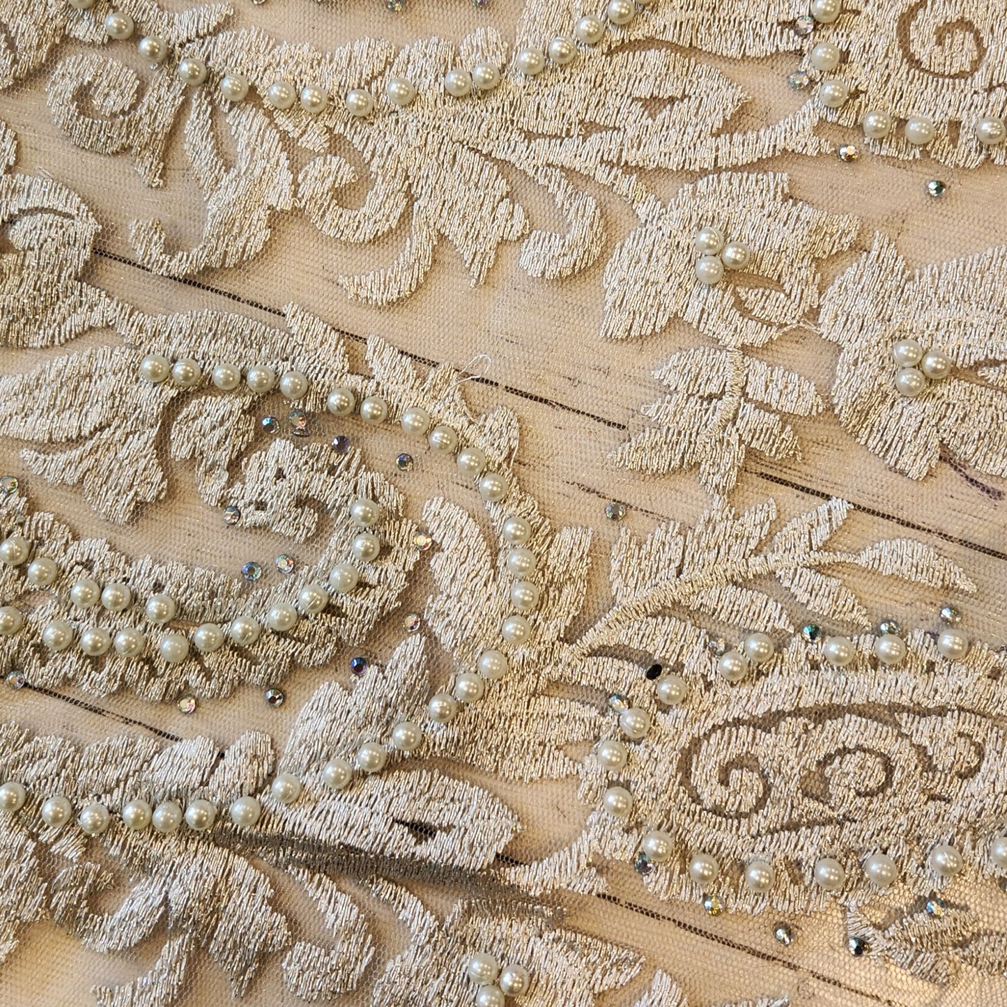 House of Medici embroidered beaded tulle