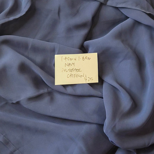 1.40m Navy polyester chiffon