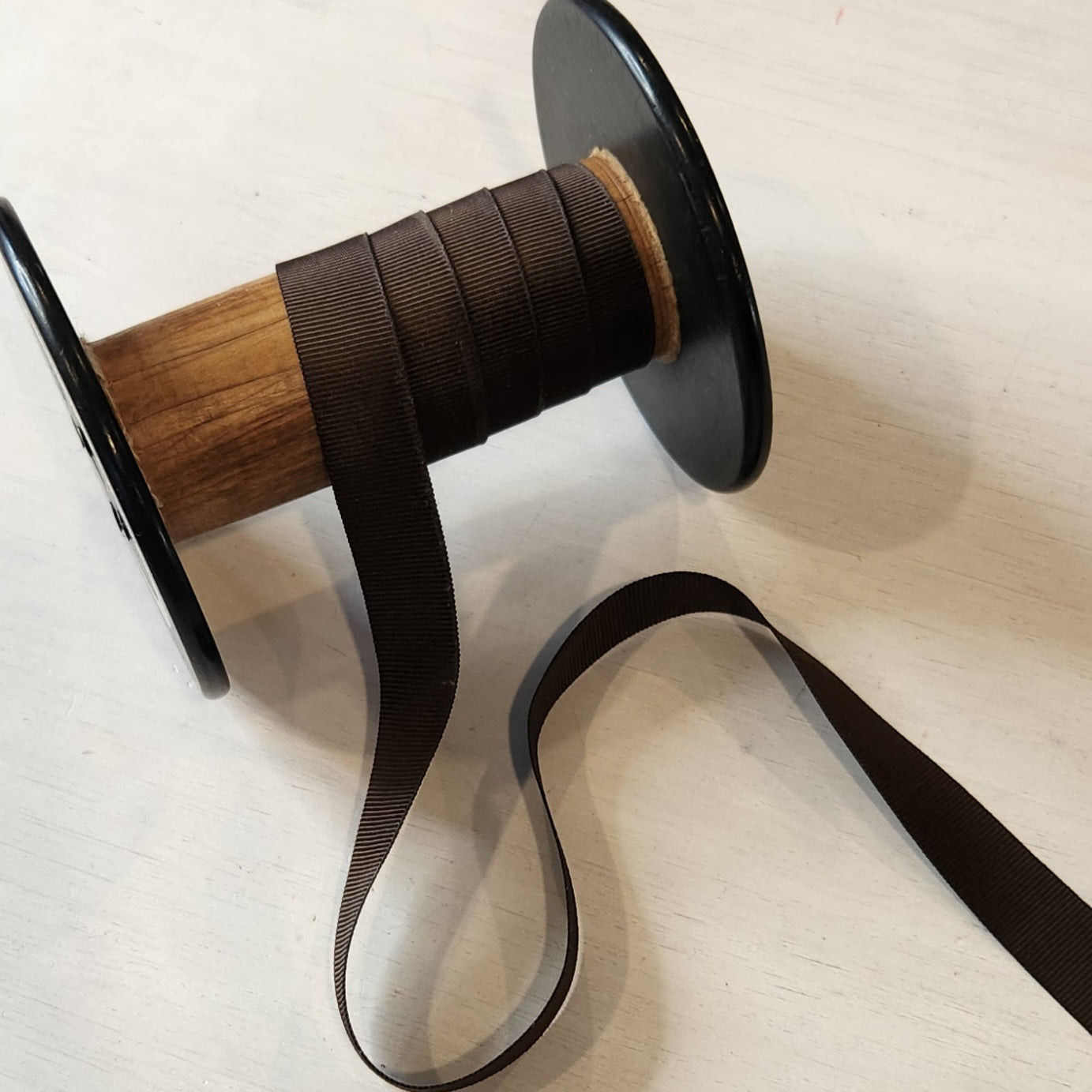 Chocolate 16mm grossgrain ribbon