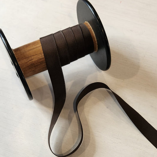 Chocolate 16mm grossgrain ribbon