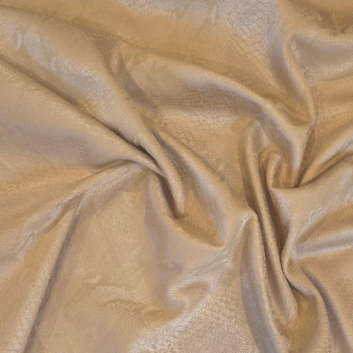 Rich cream snake jacquard satin