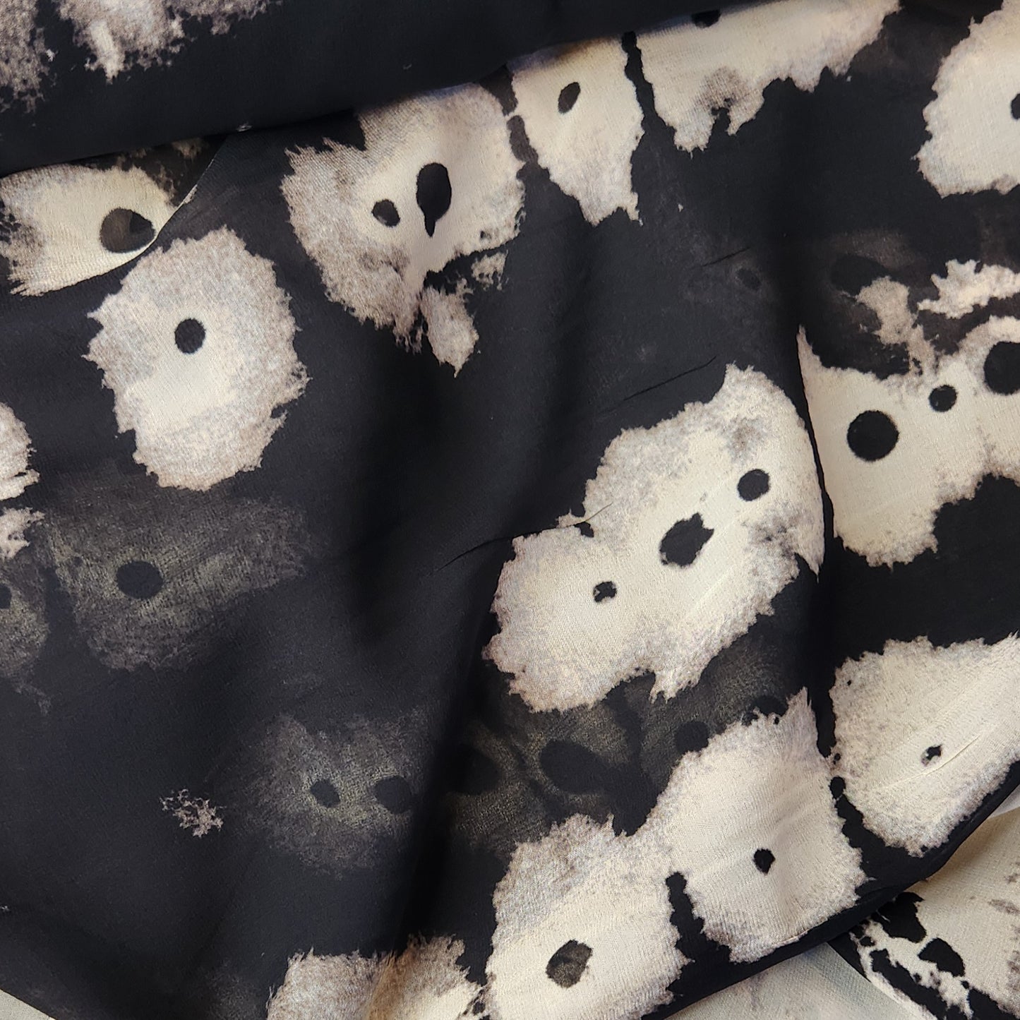 Water spot brown Silk georgette