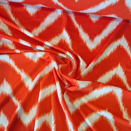 Orange zigzag jersey knit