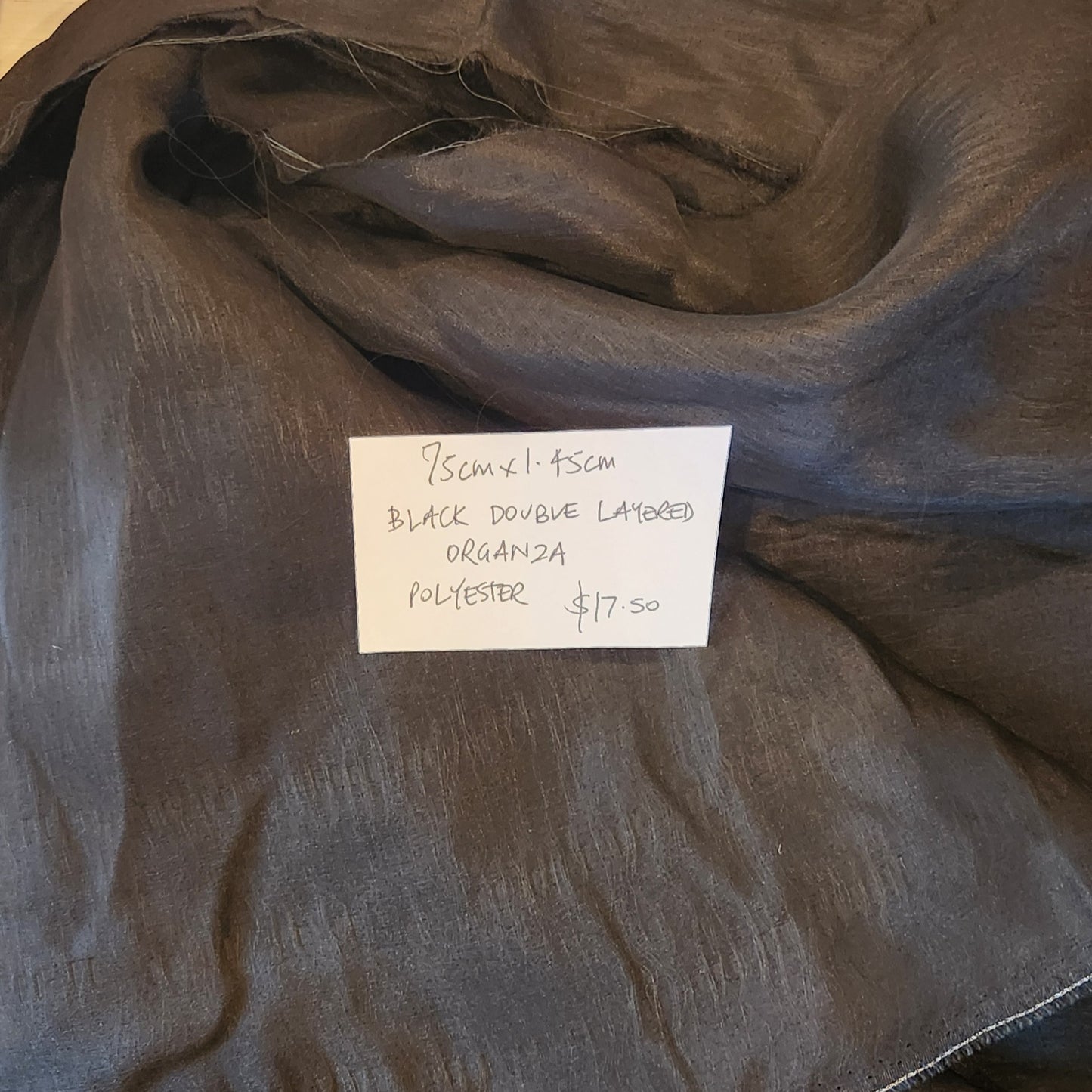 75cm Black double layered organza