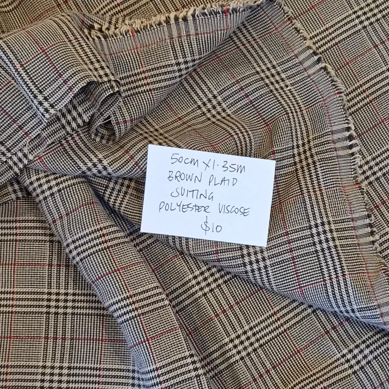 50cm Brown plaid suiting