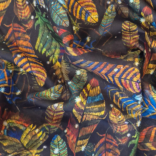 Peacock feathers linen