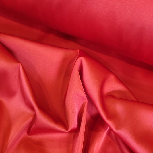 Flame red stretch satin