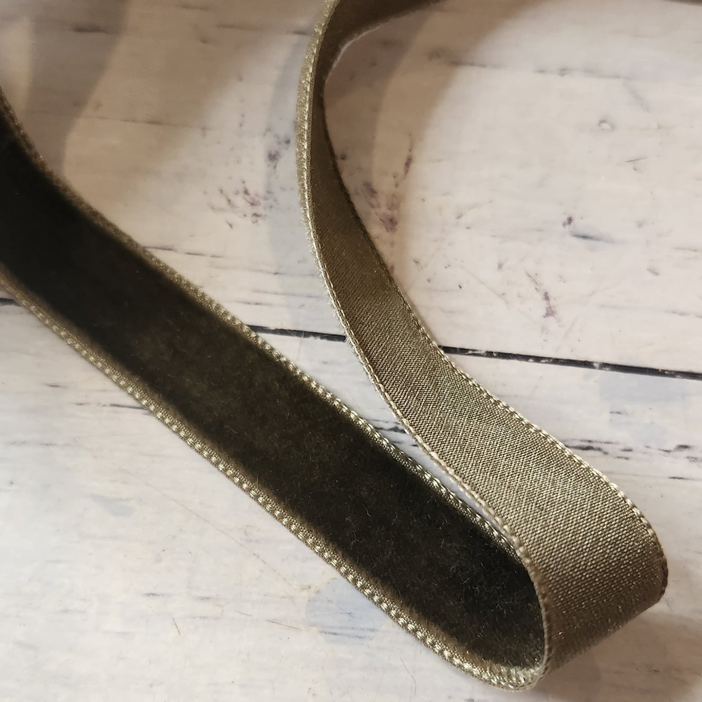 Olive velvet ribbon